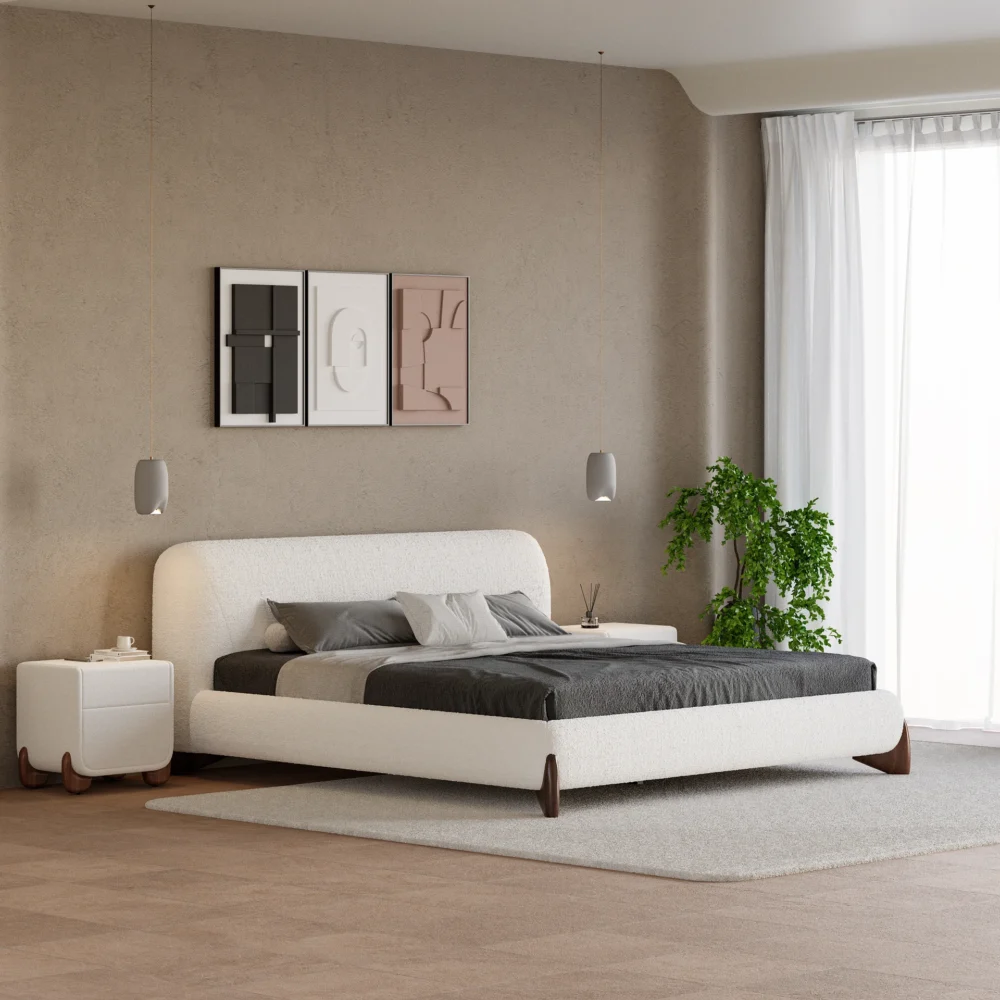 Giường Gỗ Bọc Nỉ Bông Cao Cấp - Hình ảnh 7
