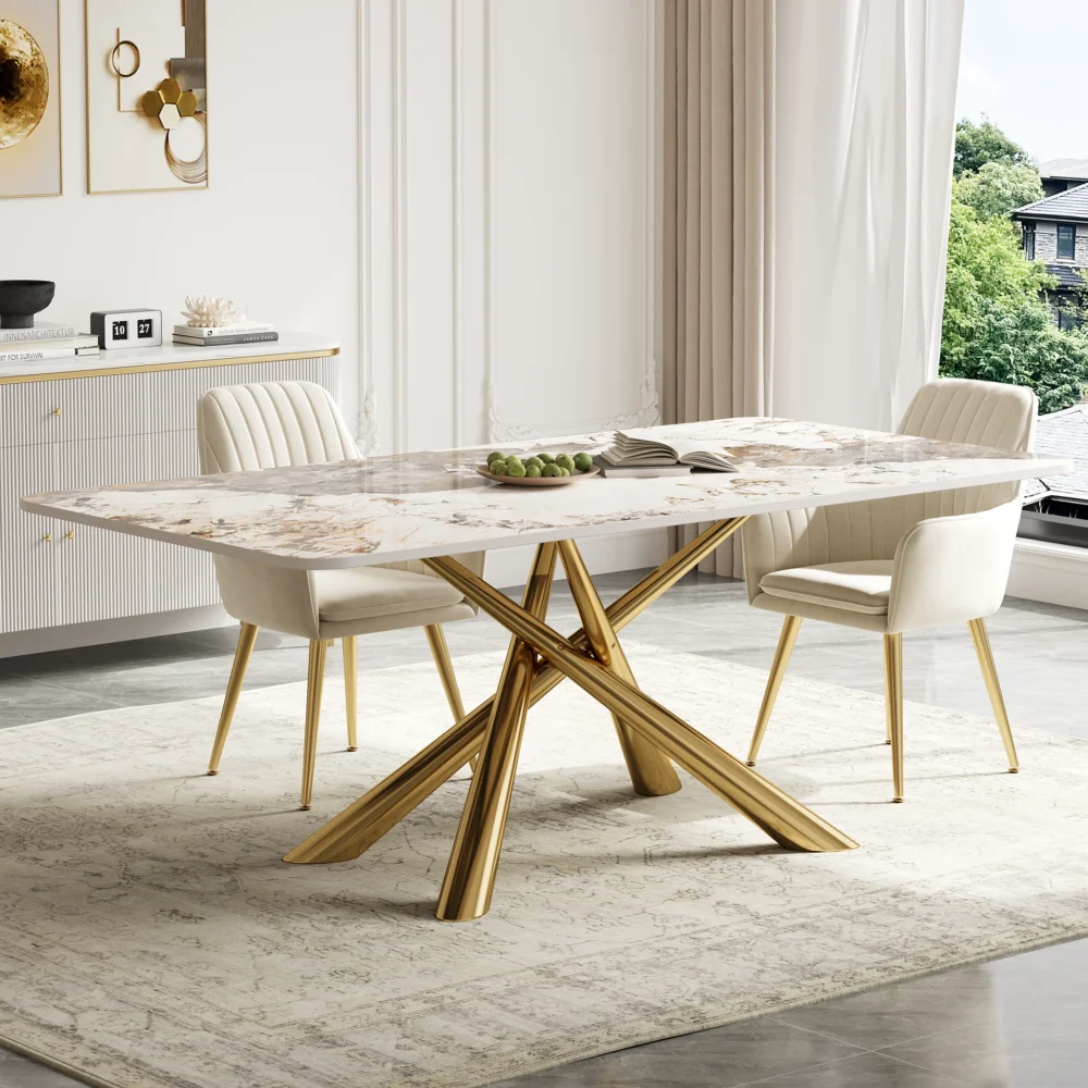 Bàn Ăn Lớn Mặt Đá Cao Cấp Italy Style - Hình ảnh 12