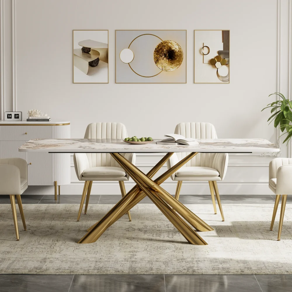 Bàn Ăn Lớn Mặt Đá Cao Cấp Italy Style - Hình ảnh 11